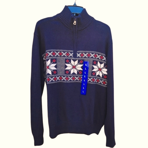 Weatherproof Vintage Men's 1/4 Zip Holiday Sweater Size Large - Picture 1 of 9